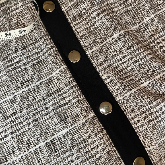 TOMMY HILFIGER Brown Fancy Plaid Button sleeveless tweet Dress - Picture 6 of 7